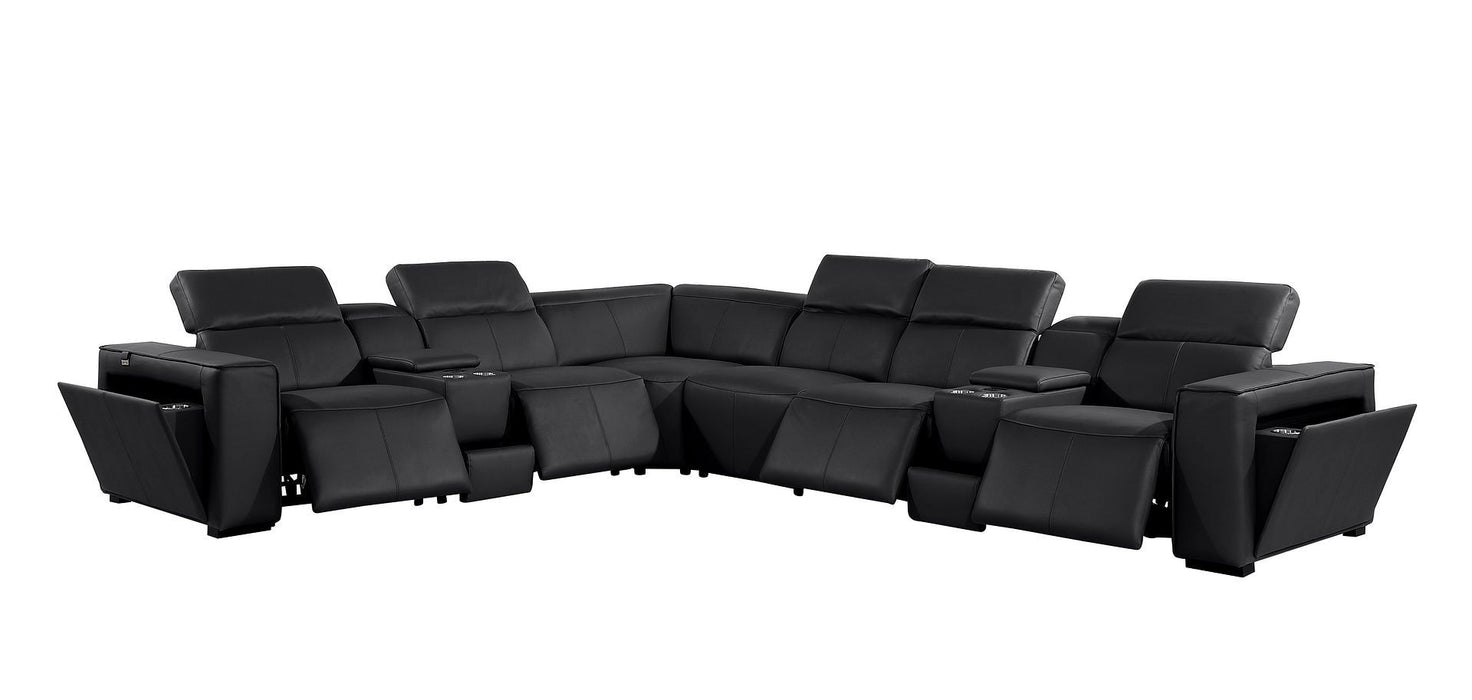 1224 - 8-Piece L-Shaped Sectional Sofa In With 4 Power Recliners & Power Headrests
