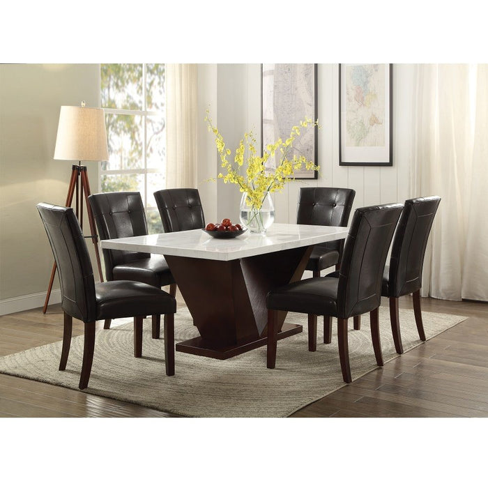 Britney - 20" Side Chair Set of 2) - Espresso Synthetic Leather & Walnut