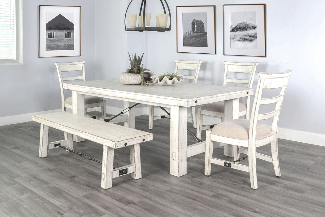 Extension Wood 6 Piece Dining Table Set - White Sand