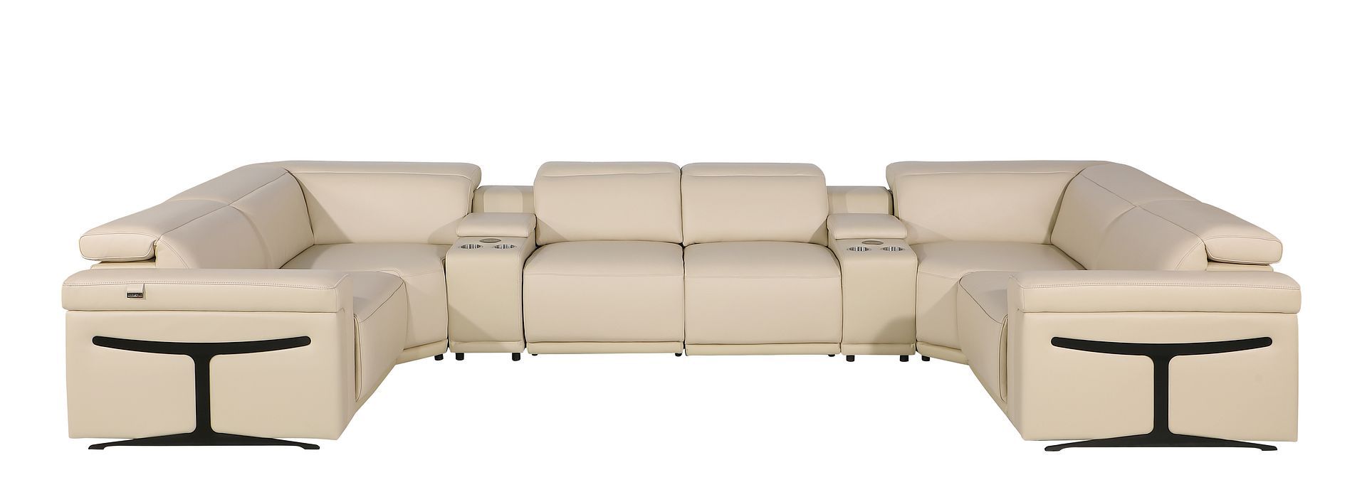 1126 - 8-Piece U-Shaped Sectional Sofa In With 4 Power Recliners & Power Headrest