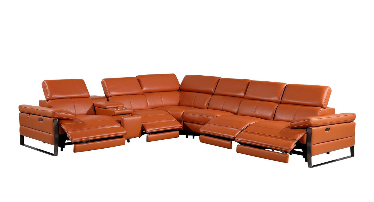 1246 - 7-Piece L-Shaped Modular Power Reclining Sectional With 4 Power Recliners And Power Headrests