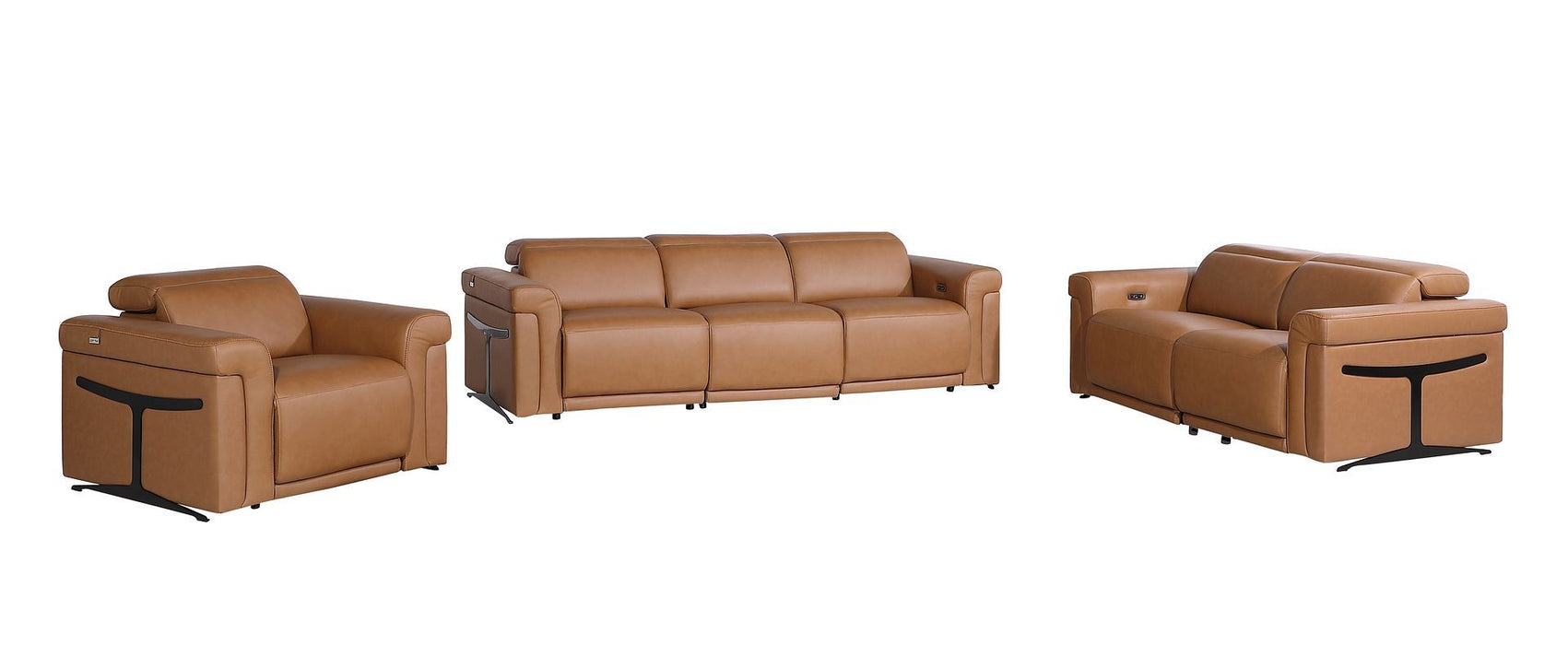 1126 - 6-Piece Modular Power Reclining Sofa, Loveseat & Chair Set In With 6 Power Recliners & Power Headrests