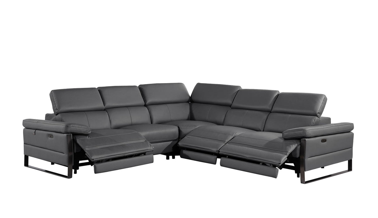 1246 - 5-Piece L-Shaped Modular Power Reclining Sectional With Power Headrests