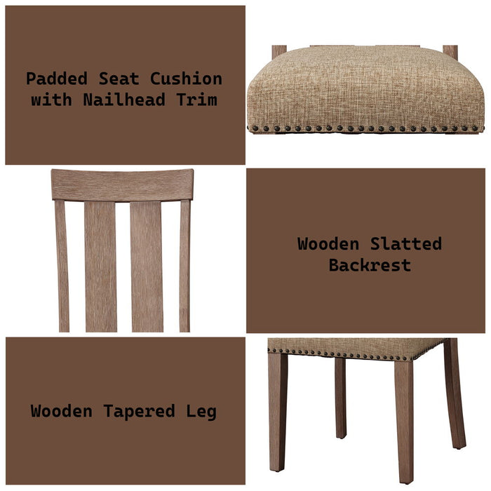 Nathaniel - Side Chair (Set of 2) - Fabric & Maple