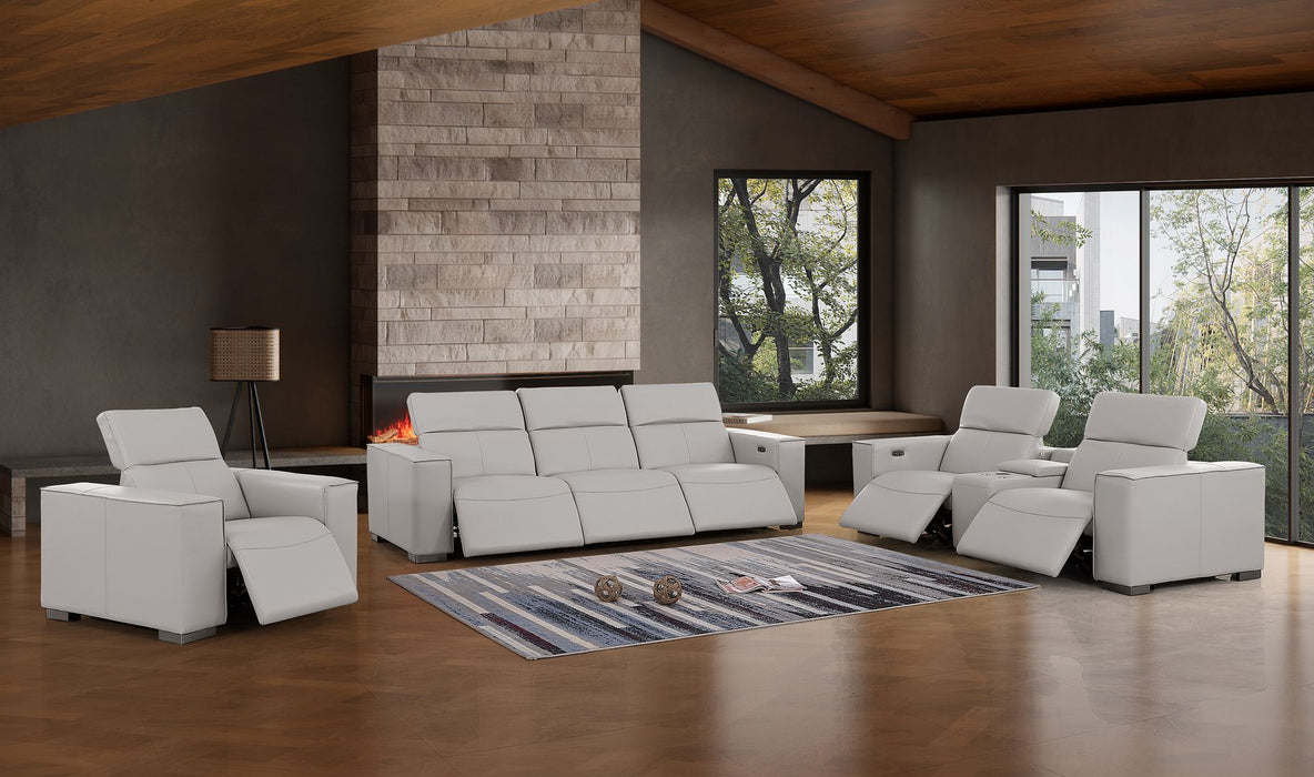 1208 - Modular Leather Set With 6 Power Recliners & Power Headrests