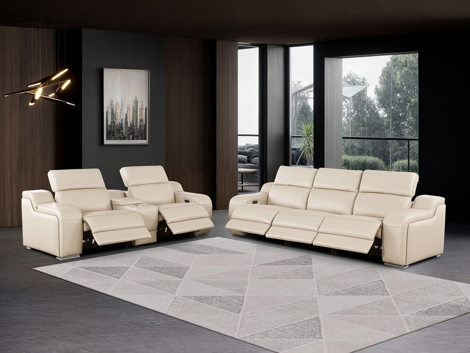 1116 - 6-Piece Modular Power Reclining Sofa And Console Loveseat Set In With 5 Power Recliners & Power Headrests