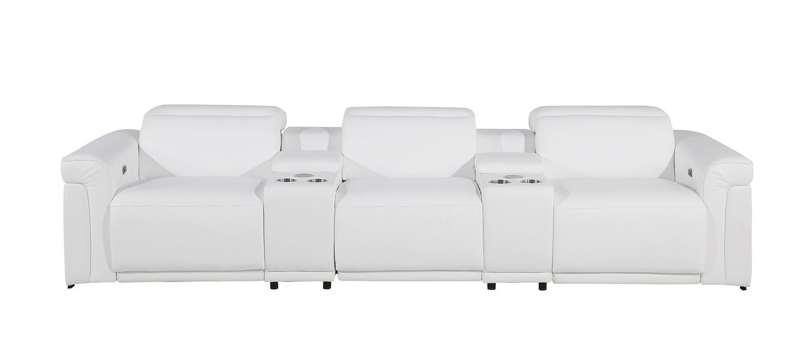 1126 - 5-Piece Modular Power Reclining Sofa In With 3 Power Recliners & Power Headrests