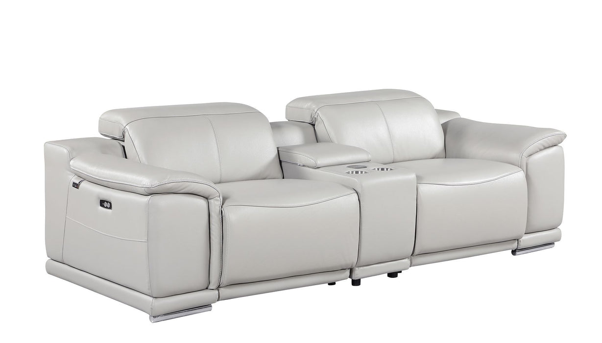 9762 - 3-Piece Modular Power Reclining Console Loveseat With 2 Power Recliners In