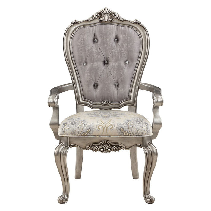 Ariadne - Arm Chair Set of 2) - Velvet & Antique Platinum