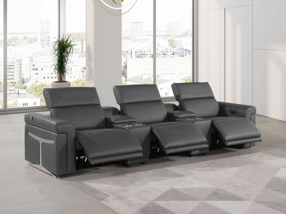 1126 - 5-Piece Modular Power Reclining Sofa In With 3 Power Recliners & Power Headrests