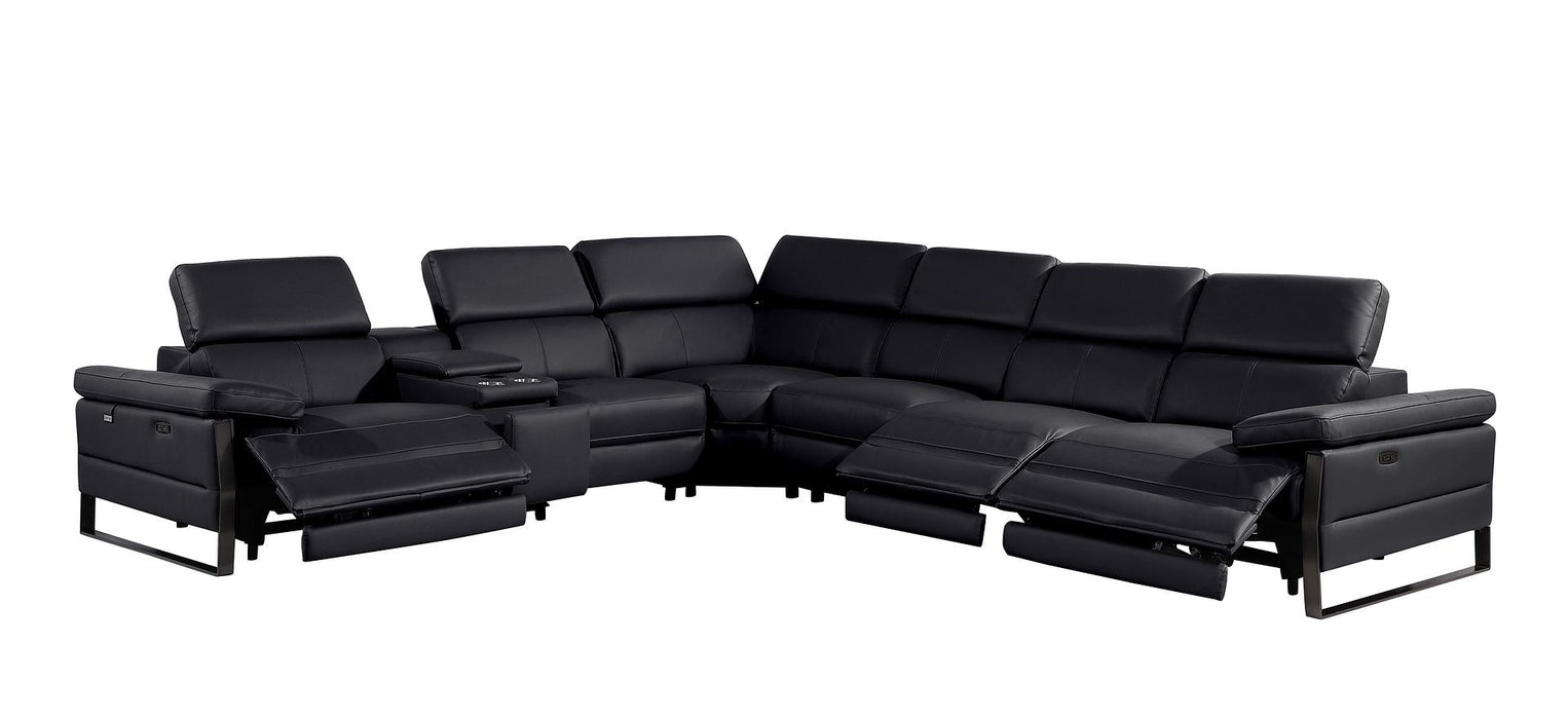 1246 - 7-Piece L-Shaped Modular Power Reclining Sectional With 3 Power Recliners And Power Headrests