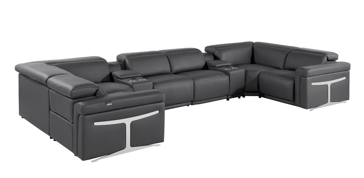 1126 - 8-Piece U-Shaped Sectional Sofa In With 2 Power Recliners & Power Headrests