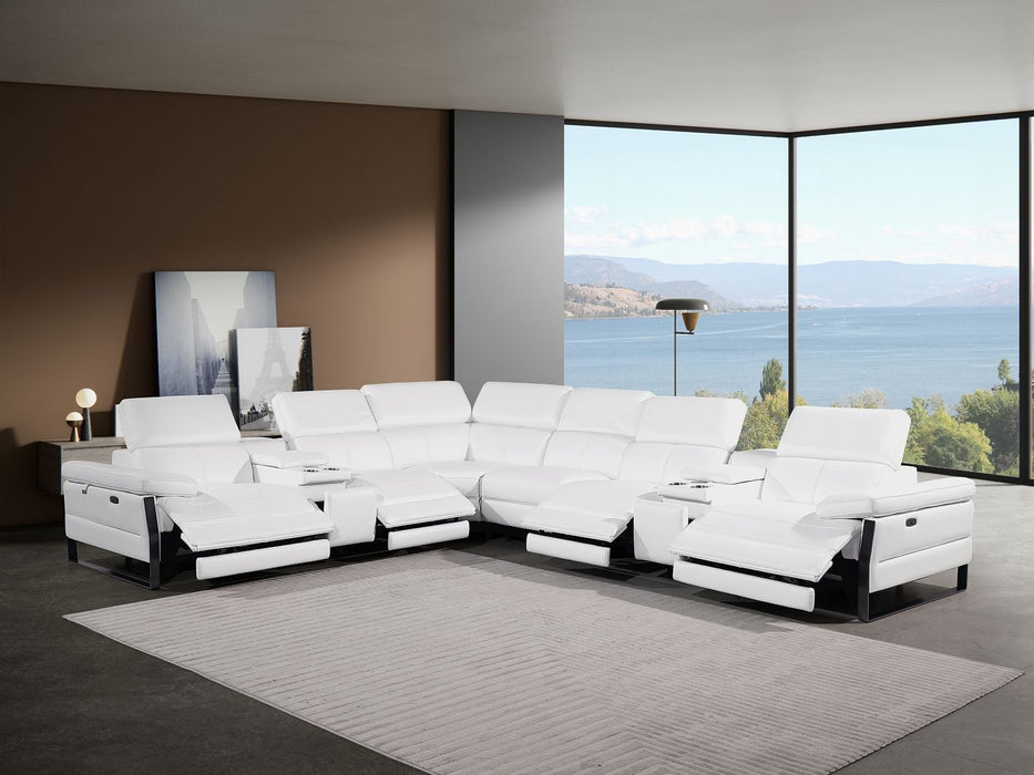 1246 - 8-Piece L-Shaped Modular Power Reclining Sectional With 4 Power Recliners And Power Headrests