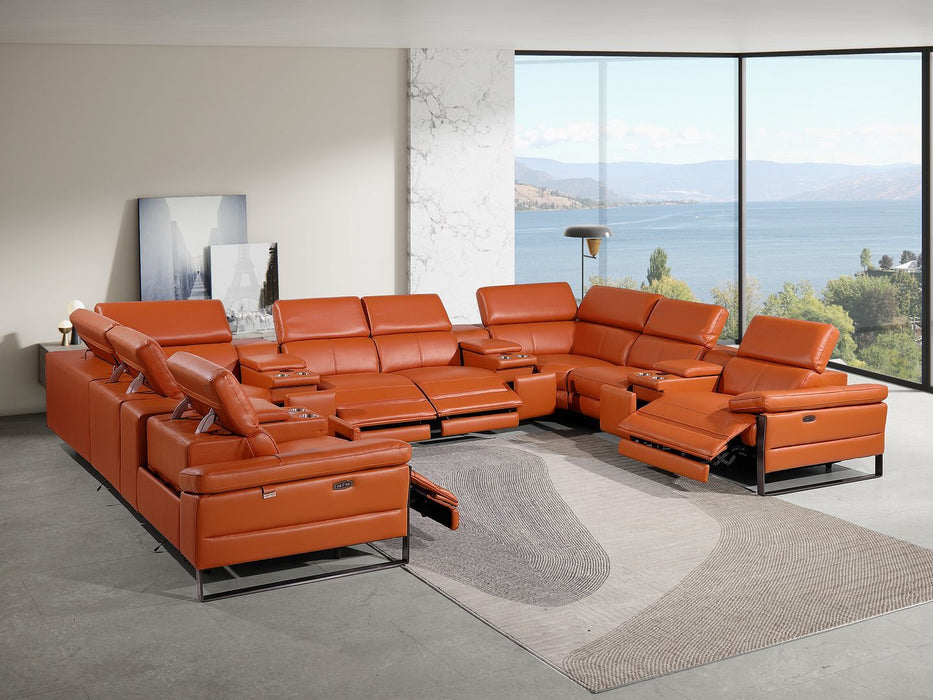 1246 - 12-Piece U-Shaped Modular Power Reclining Sectional With 4 Power Recliners And Power Headrests