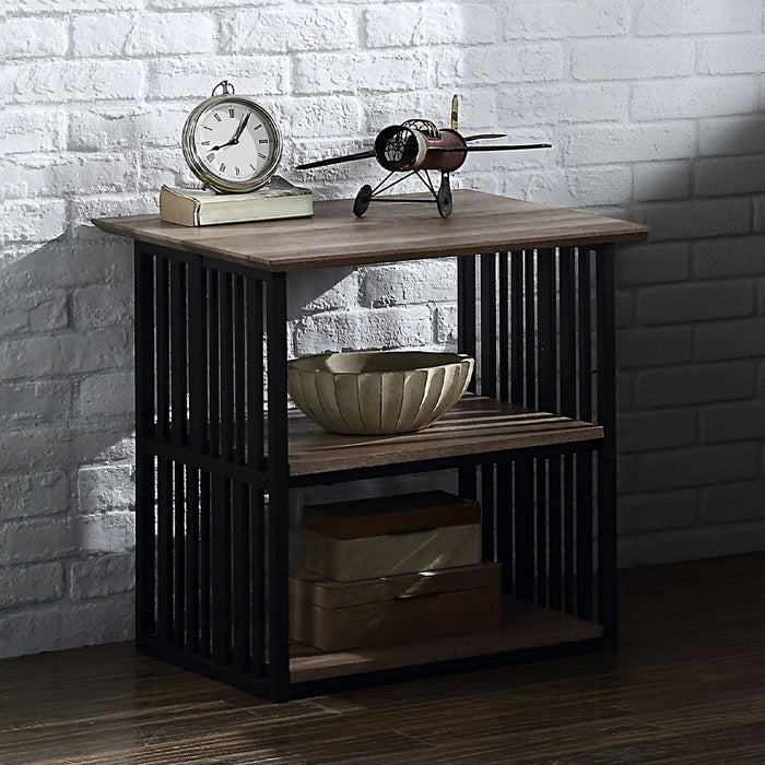Zudora - Nightstand - Antique Oak & Black