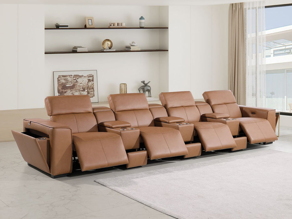 1224 - 7-Piece Modular Power Reclining Sofa In With 4 Power Recliners & Power Headrests