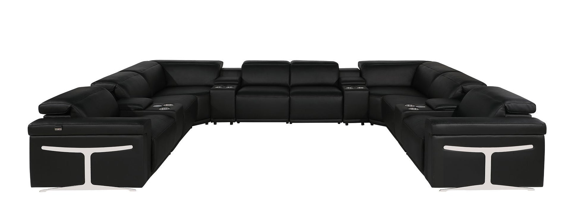 1126 - 12-Piece U-Shaped Sectional Sofa In With 4 Power Recliners & Power Headrests