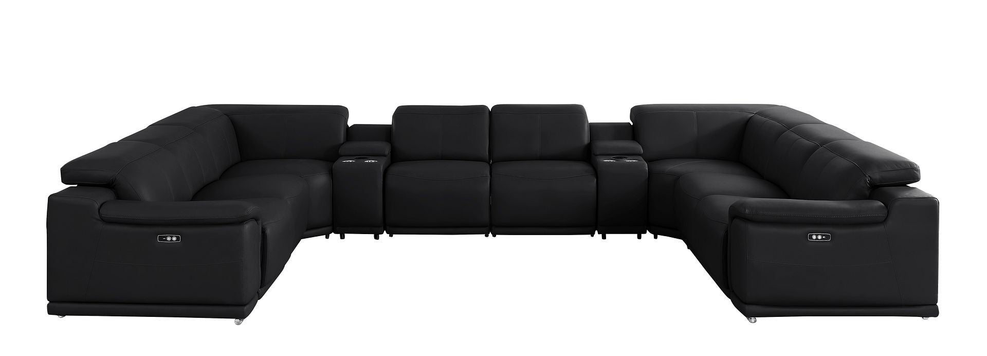 2679 - 10-Piece U-Shaped Power Reclining Sectional In Genuine Leather (4 Recliners)