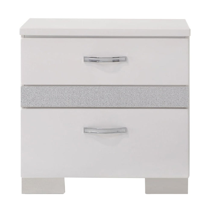 Naima II - Nightstand - White High Gloss