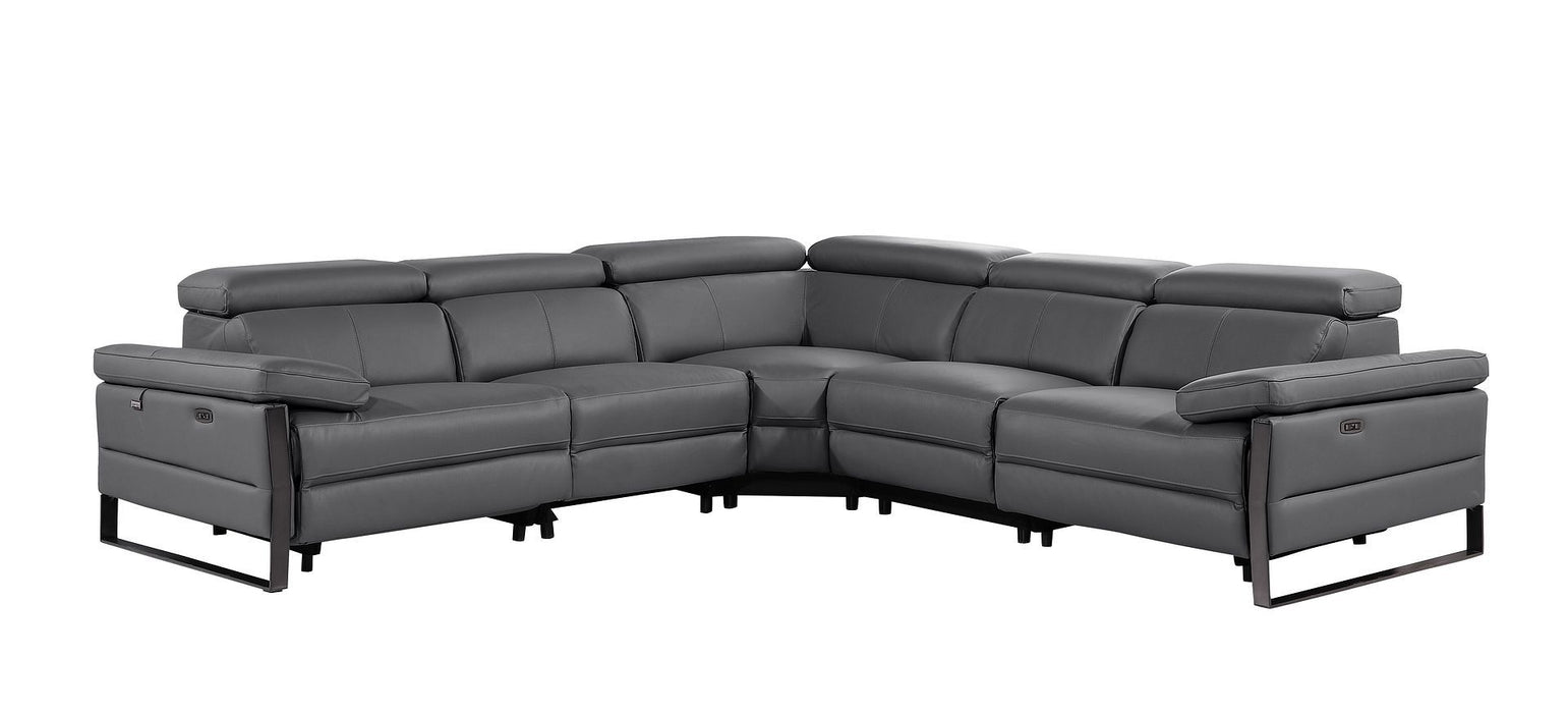 1246 - 5-Piece L-Shaped Modular Power Reclining Sectional With Power Headrests