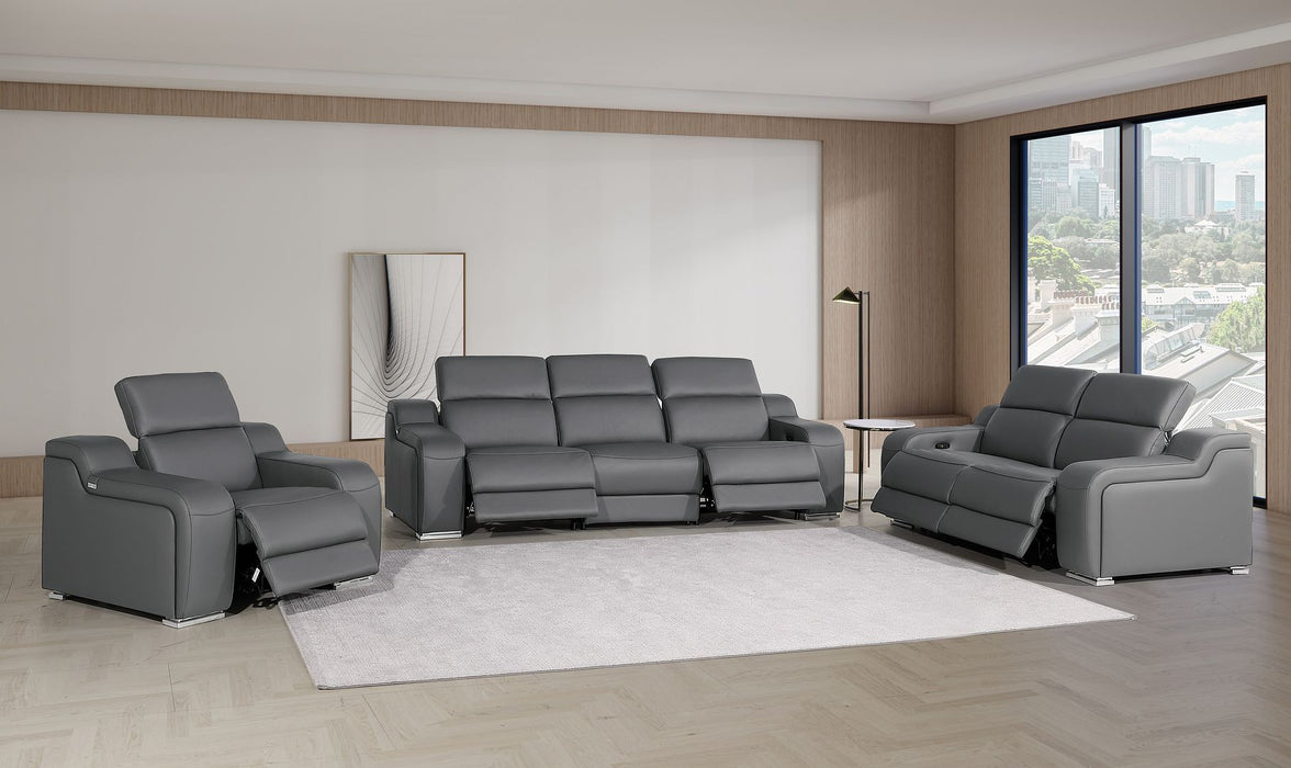1116 - 6-Piece Modular Power Reclining Sofa, Loveseat & Chair Set In With 5 Power Recliners & Power Headrests