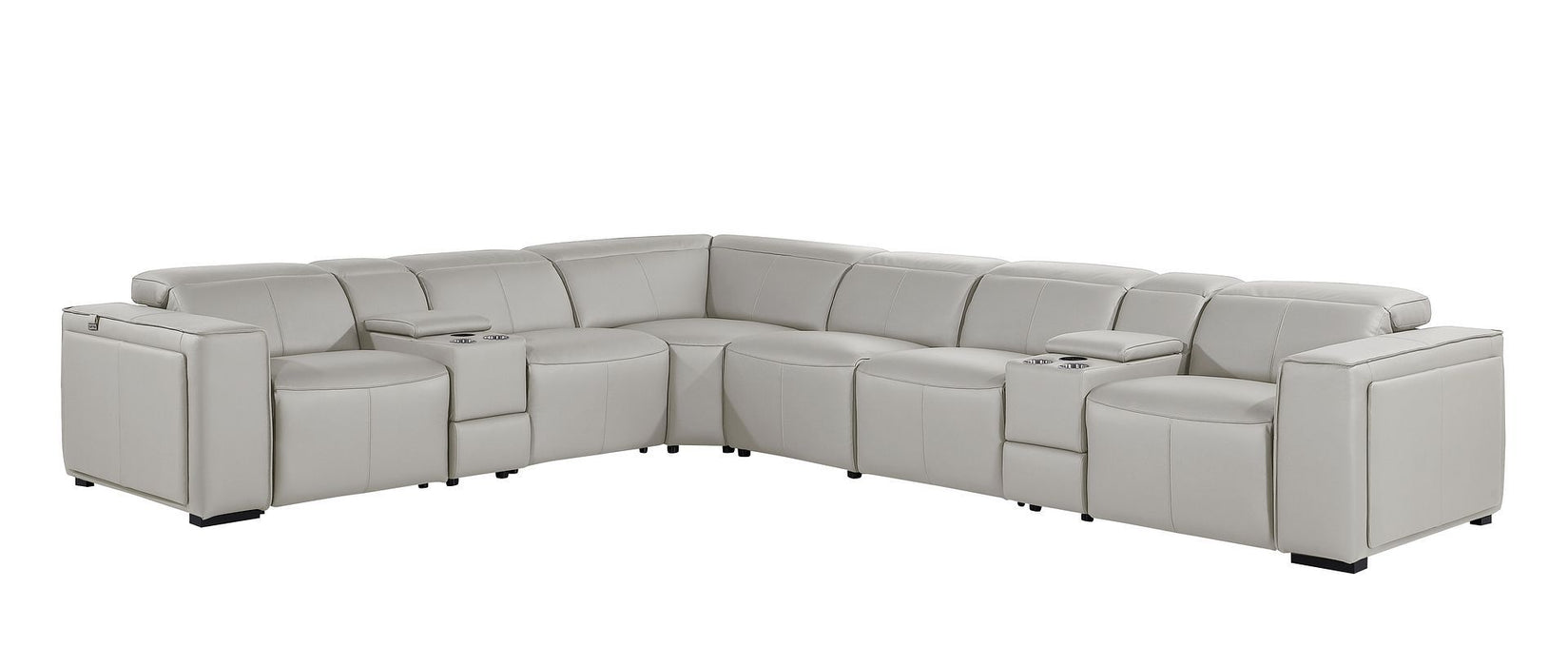1224 - 8-Piece L-Shaped Sectional Sofa In With 4 Power Recliners & Power Headrests