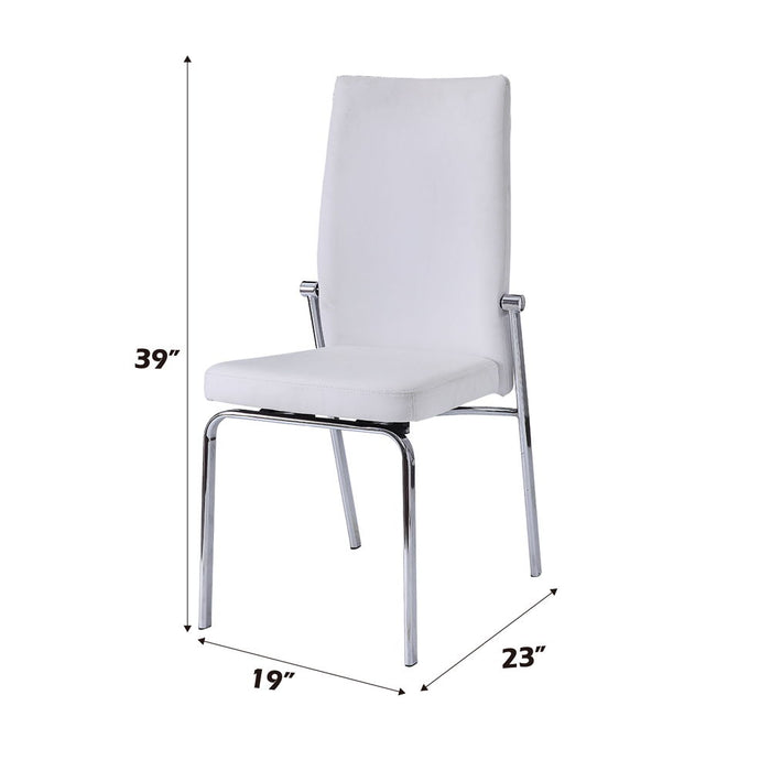 Osias - Side Chair (Set of 2) - White Synthetic Leather & Chrome