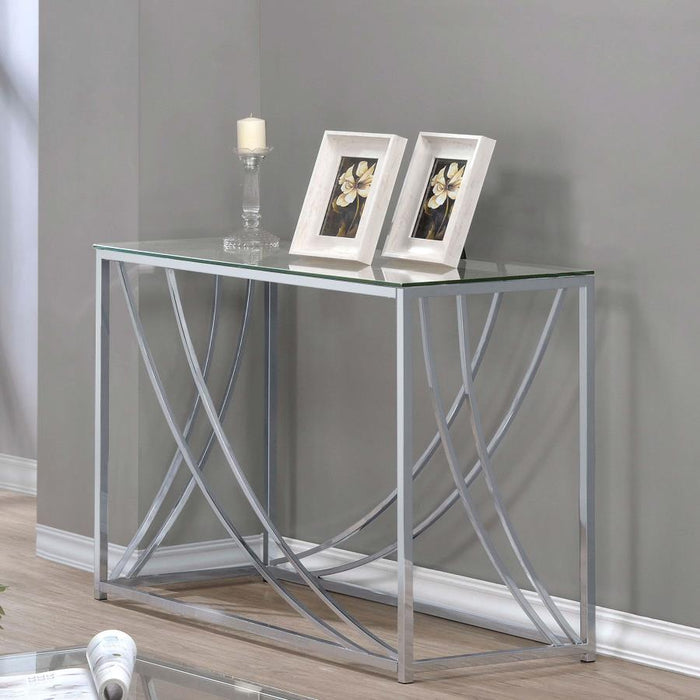 Lille - Glass Top Entryway Sofa Console Table Accents