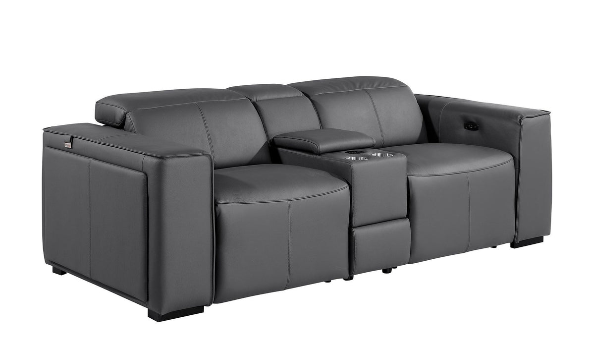 1224 - 6-Piece Modular Power Reclining Sofa And Console Loveseat Set In With 5 Power Recliners & Power Headrests