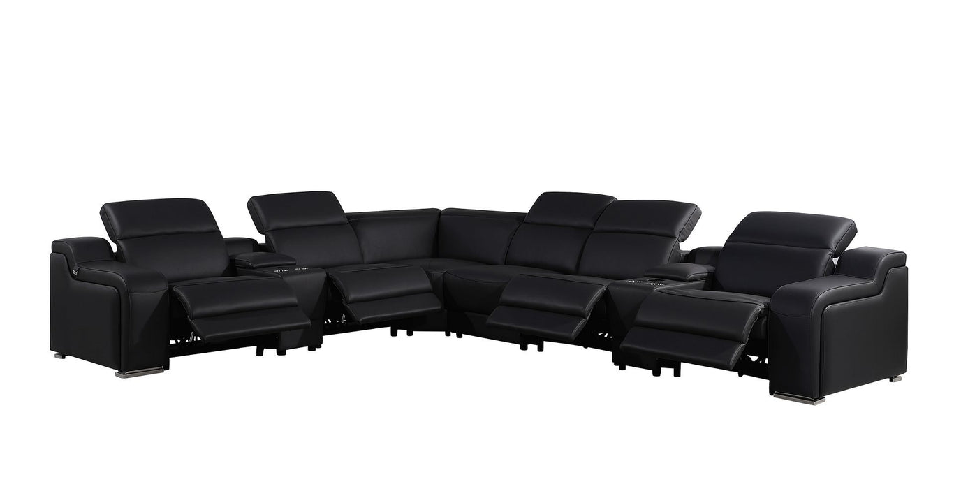 1116 - 8-Piece L-Shaped Sectional Sofa In With 4 Power Recliners & Power Headrests