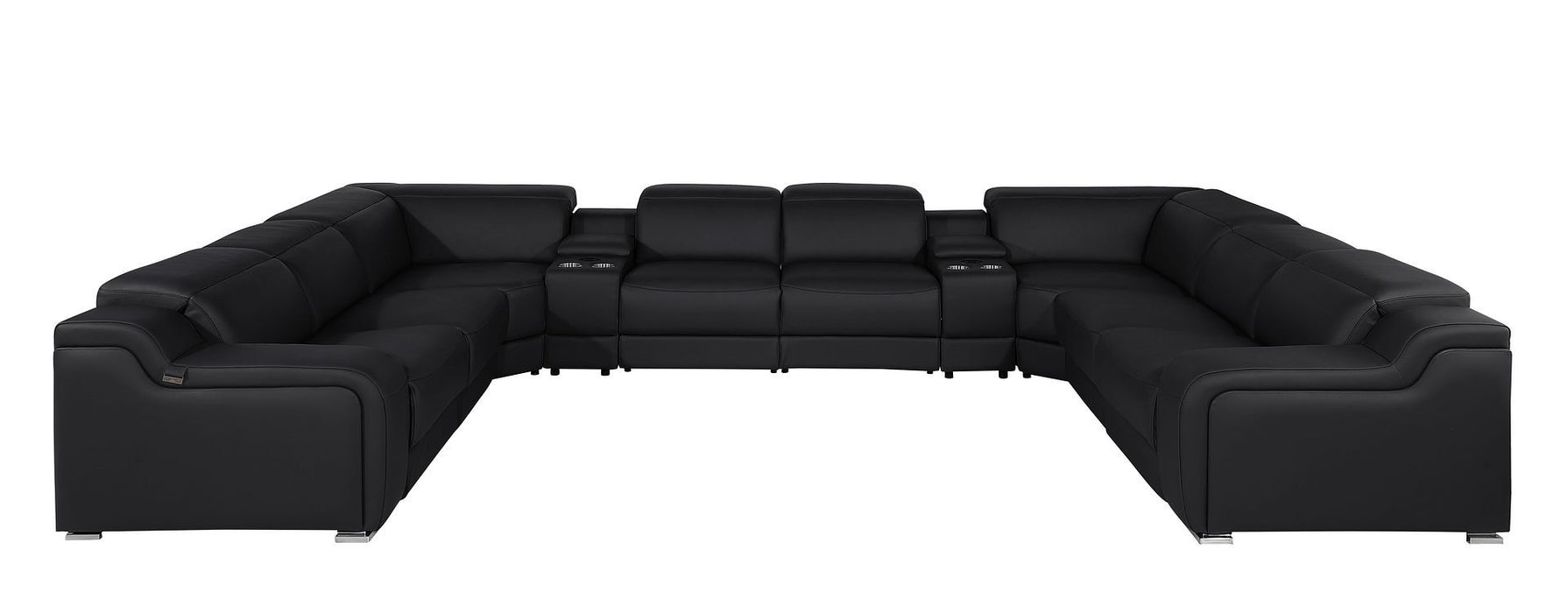 1116 - 10-Piece U-Shaped Sectional Sofa In With 4 Power Recliners & Power Headrests