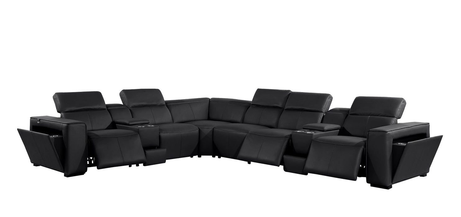 1224 - 8-Piece L-Shaped Sectional Sofa In With 3 Power Recliners & Power Headrests
