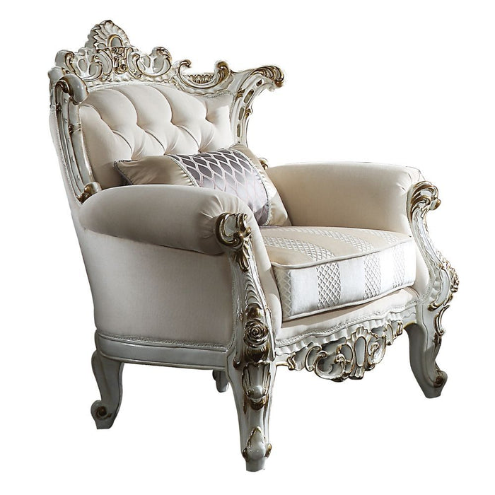 Picardy II - Chair With Pillow - Fabric & Antique Pearl
