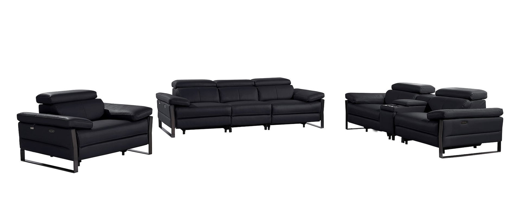 1246 - Modular Power Triple Reclining Sofa, Console Loveseat, And Chair Set With Power Headrests