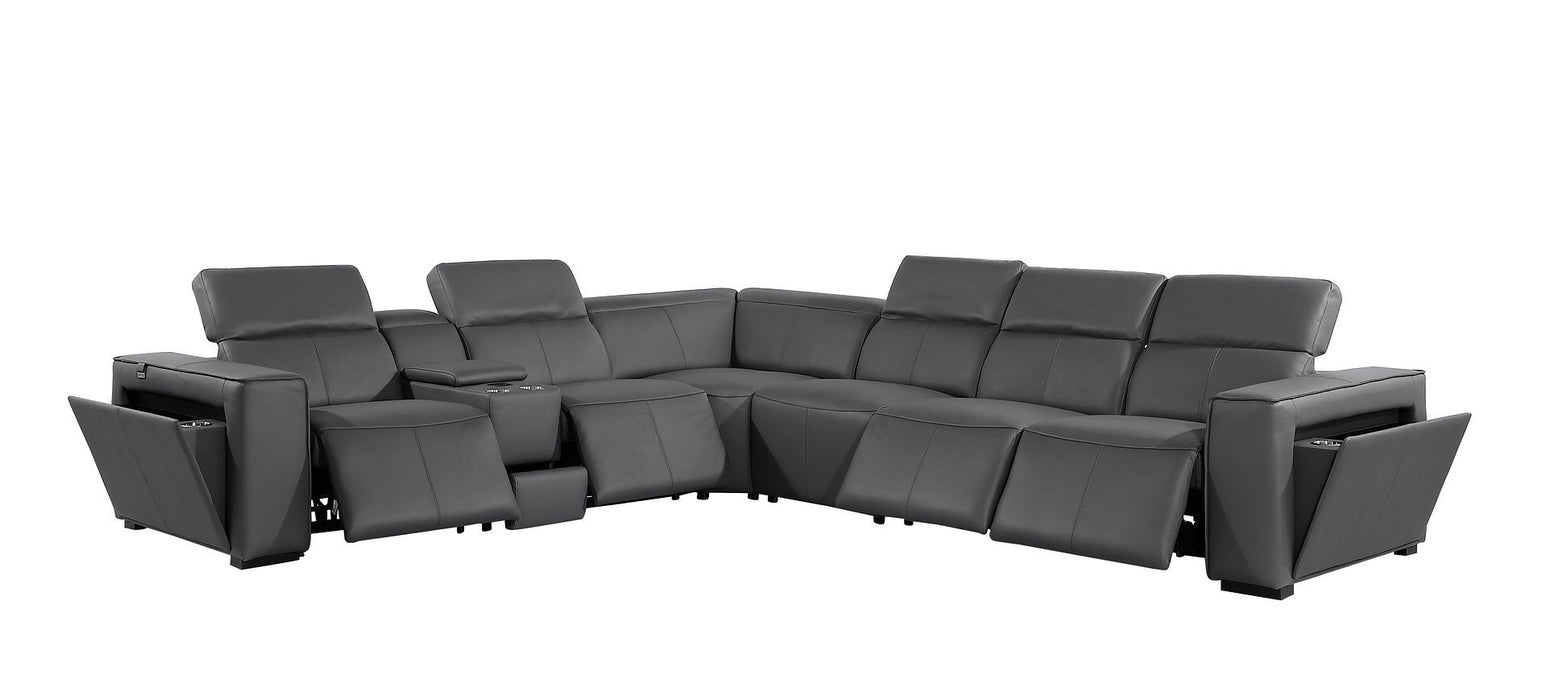 1224 - 7-Piece L-Shaped Sectional Sofa In With 4 Power Recliners & Power Headrests