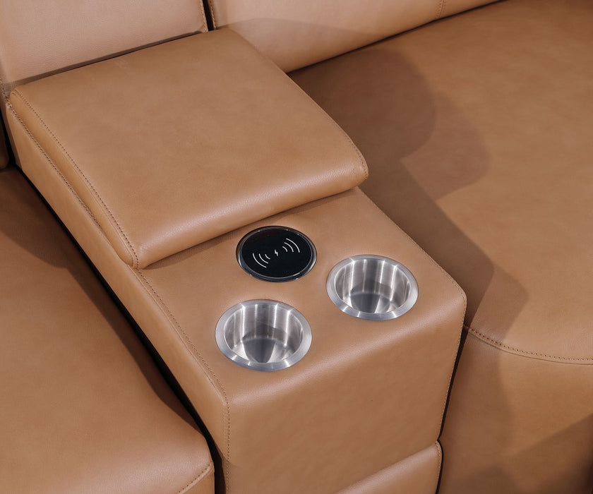 1224 - 5-Piece Modular Power Reclining Sofa In With 3 Power Recliners & Power Headrests