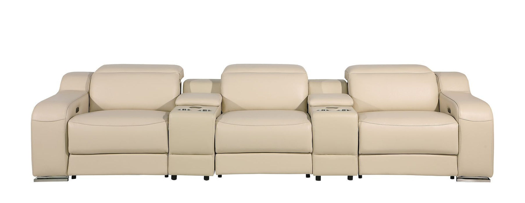1116 - 8-Piece Modular Power Reclining Sofa, Loveseat & Chair Set In With 5 Power Recliners & Power Headrests
