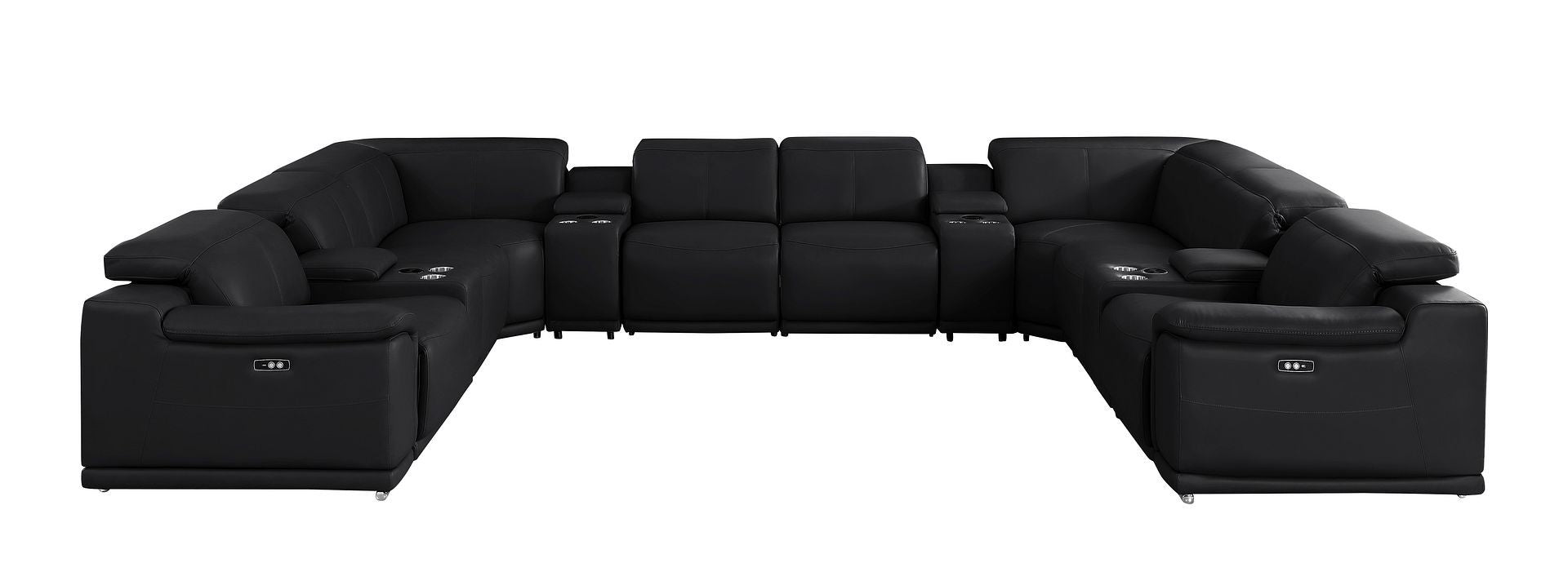 2679 - 12-Piece U-Shaped Power Reclining Sectional In Genuine Leather (4 Recliners)