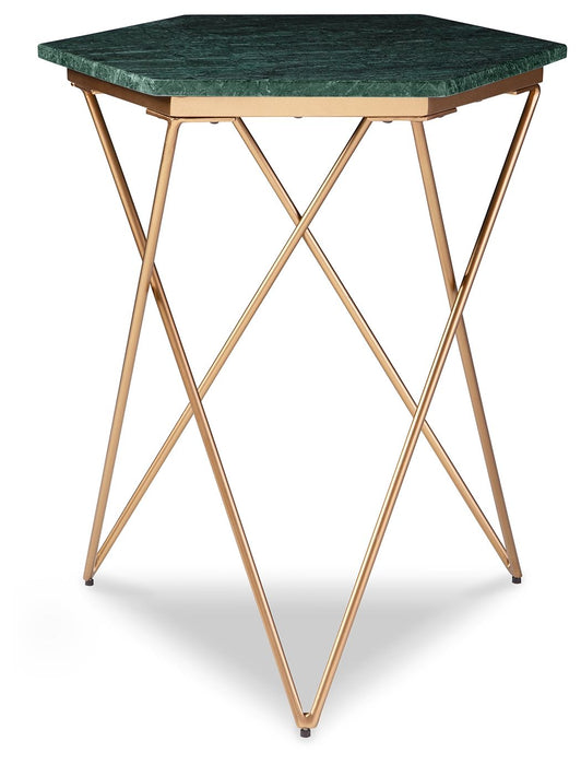 Engelton - Accent Table - Green / Gold