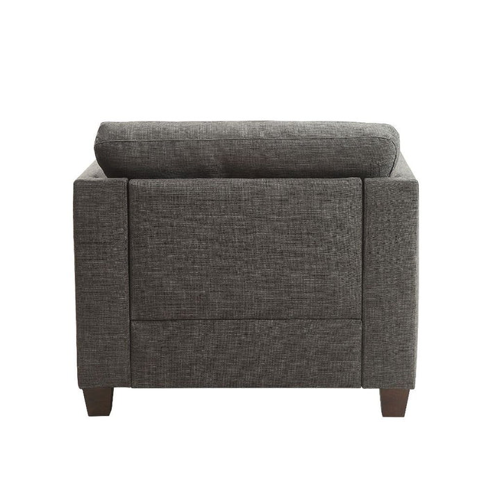 Laurissa - Chair With 3 Pillows - Light Charcoal Linen
