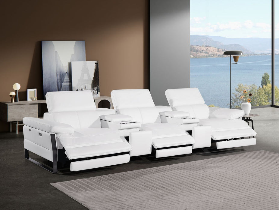 1246 - Modular Power Triple Reclining Dual Console Sofa With Power Reclining Headrests