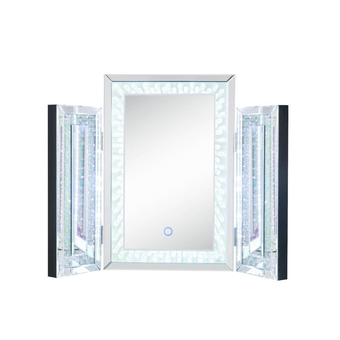 Nysa - Accent Mirror With LED - Mirrored & Faux Crystals