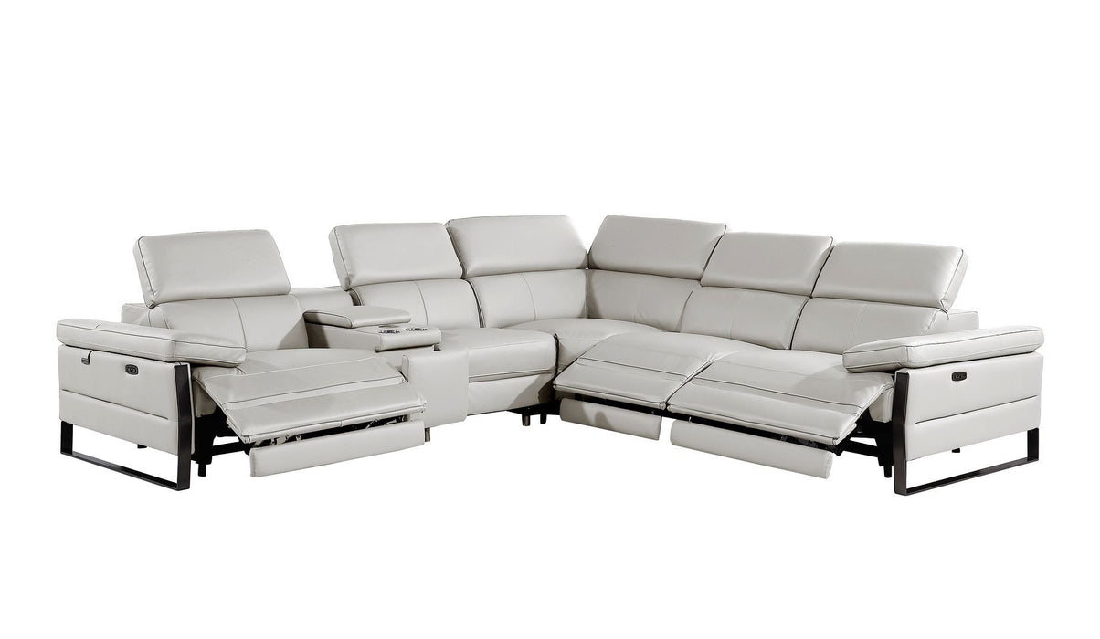 1246 - 6-Piece L-Shaped Modular Power Reclining Sectional With 3 Power Recliners And Power Headrests