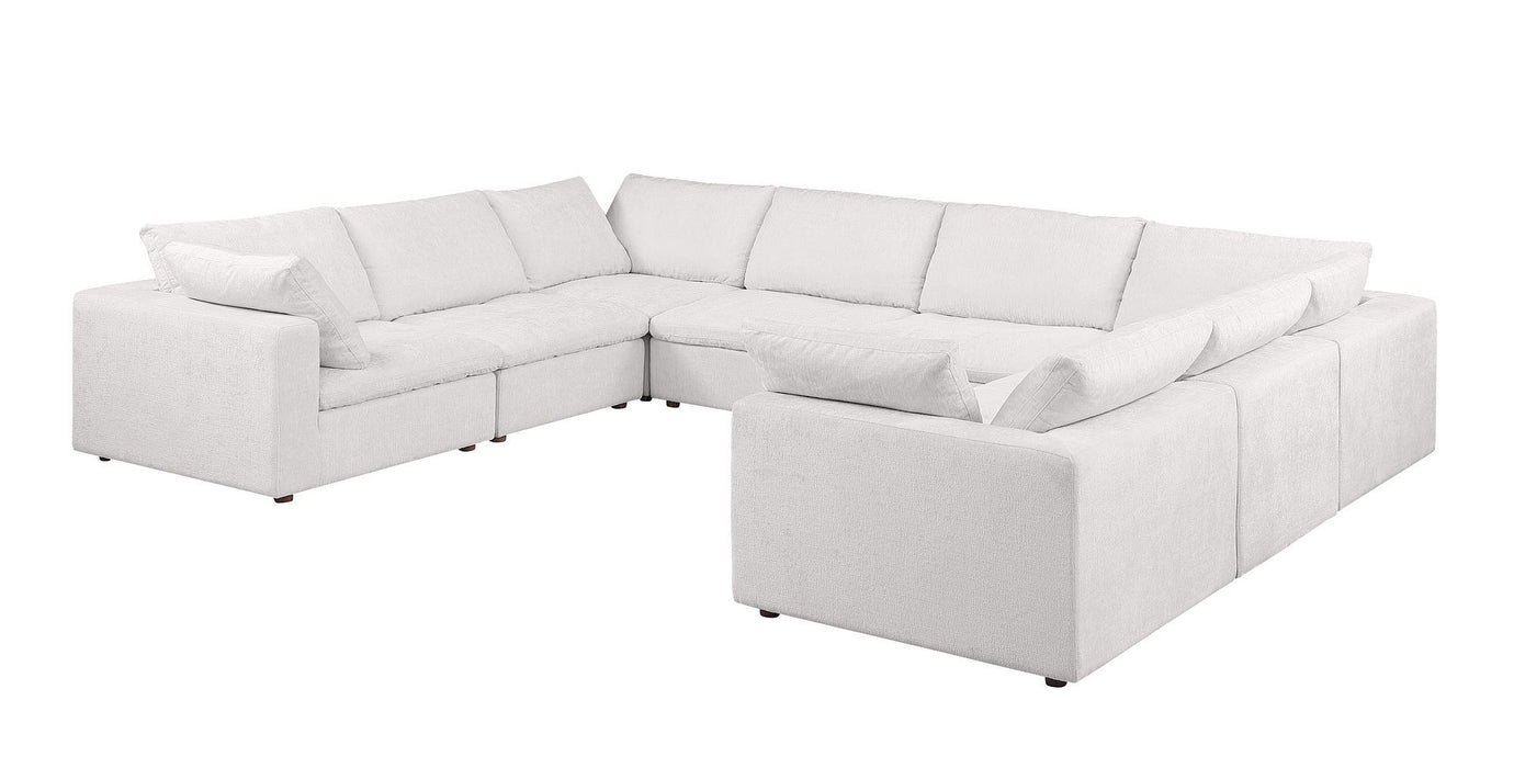 1100 - 8-Piece U-Shaped Sectional In Italian Fabric - Pearl