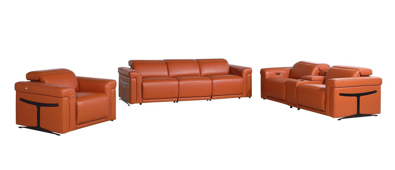 1126 - 7-Piece Modular Power Reclining Sofa, Loveseat & Chair Set In With 6 Power Recliners & Power Headrests