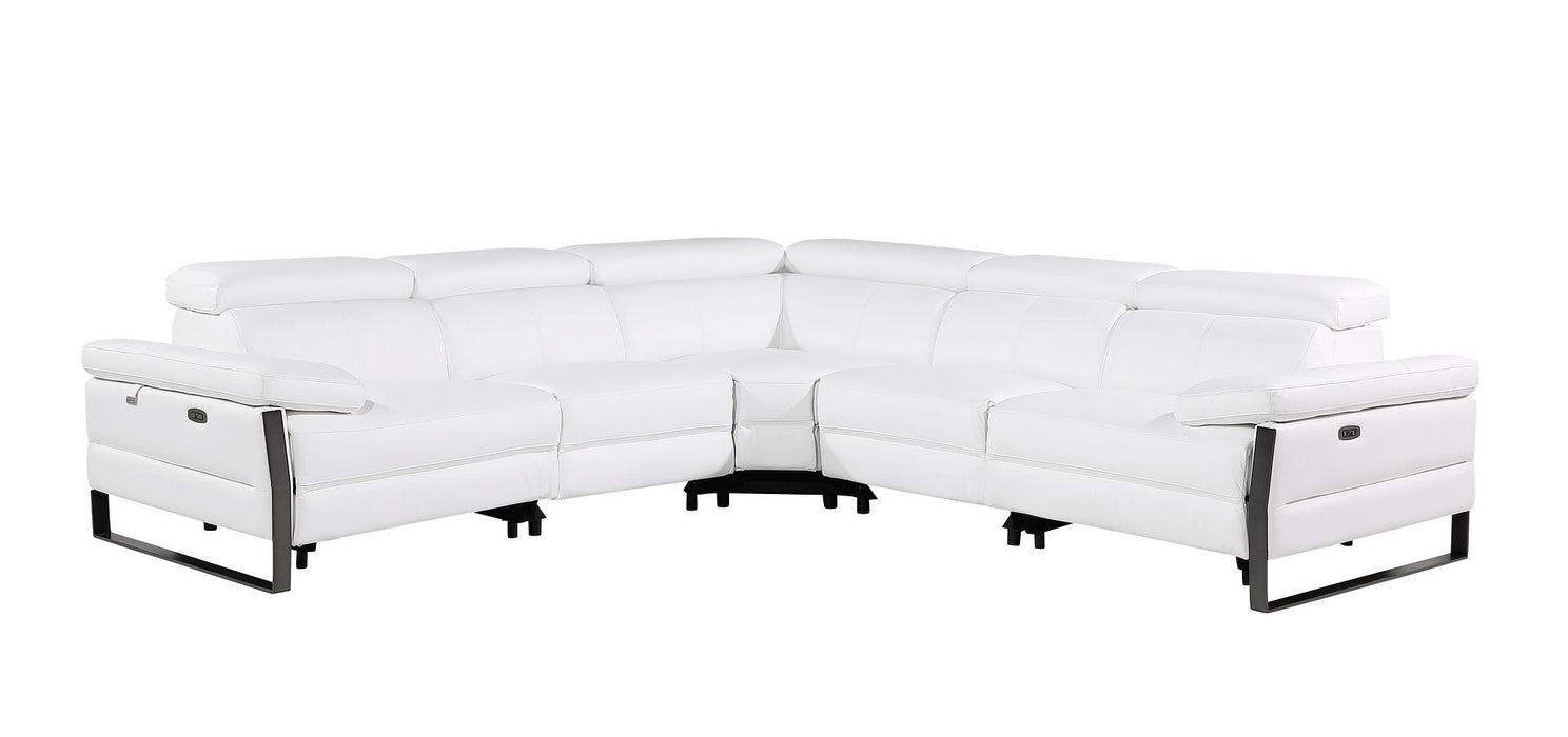 1246 - 5-Piece L-Shaped Modular Power Reclining Sectional With Power Headrests