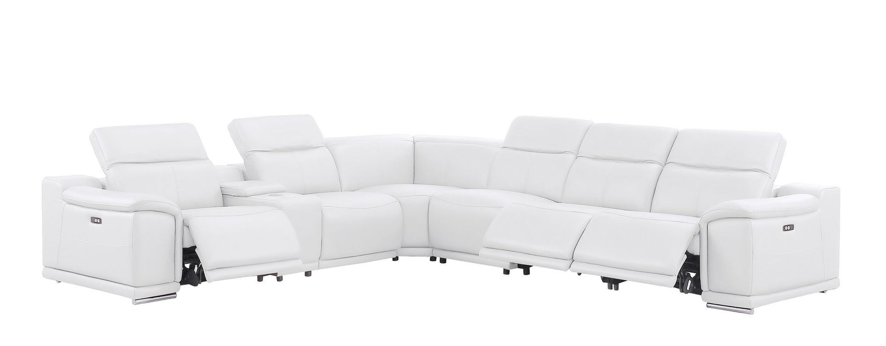 2679 - 7-Piece L-Shaped Power Reclining Sectional In Genuine Leather (3 Recliners)