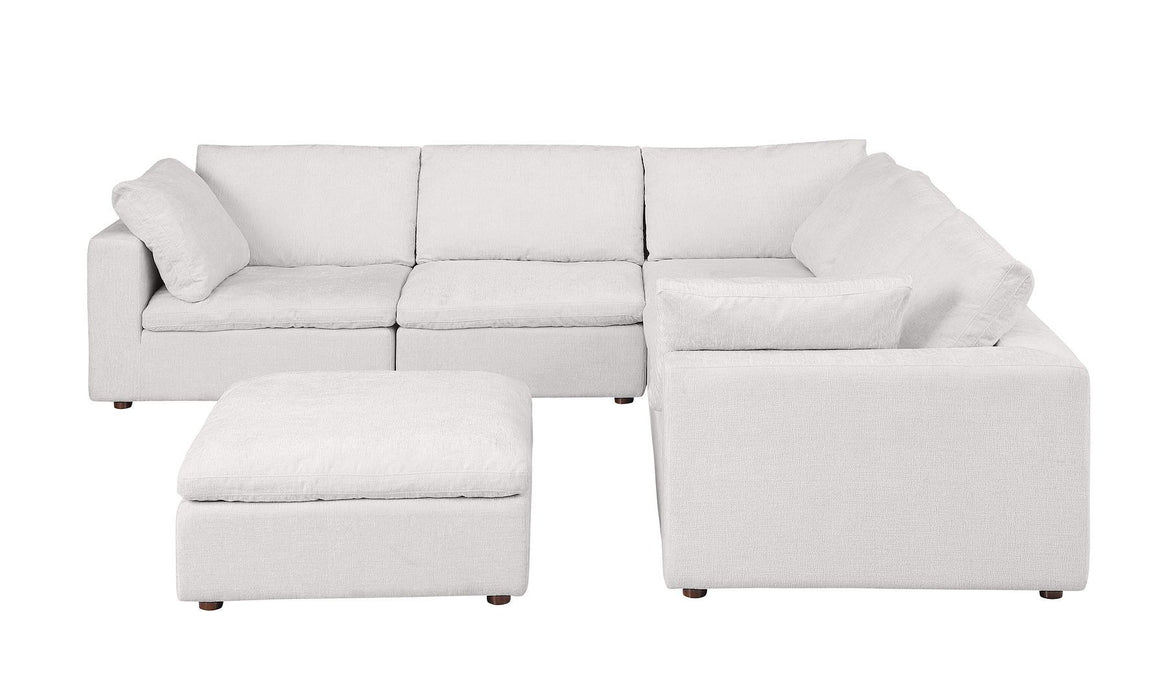 1100 - 6-Piece L-Shaped Sectional - Pearl