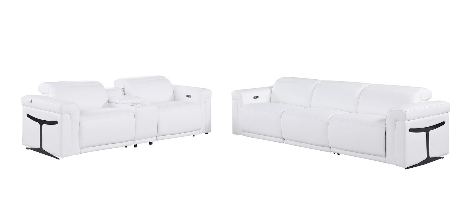 1126 - 6-Piece Modular Power Reclining Sofa And Console Loveseat Set In With 5 Power Recliners & Power Headrests