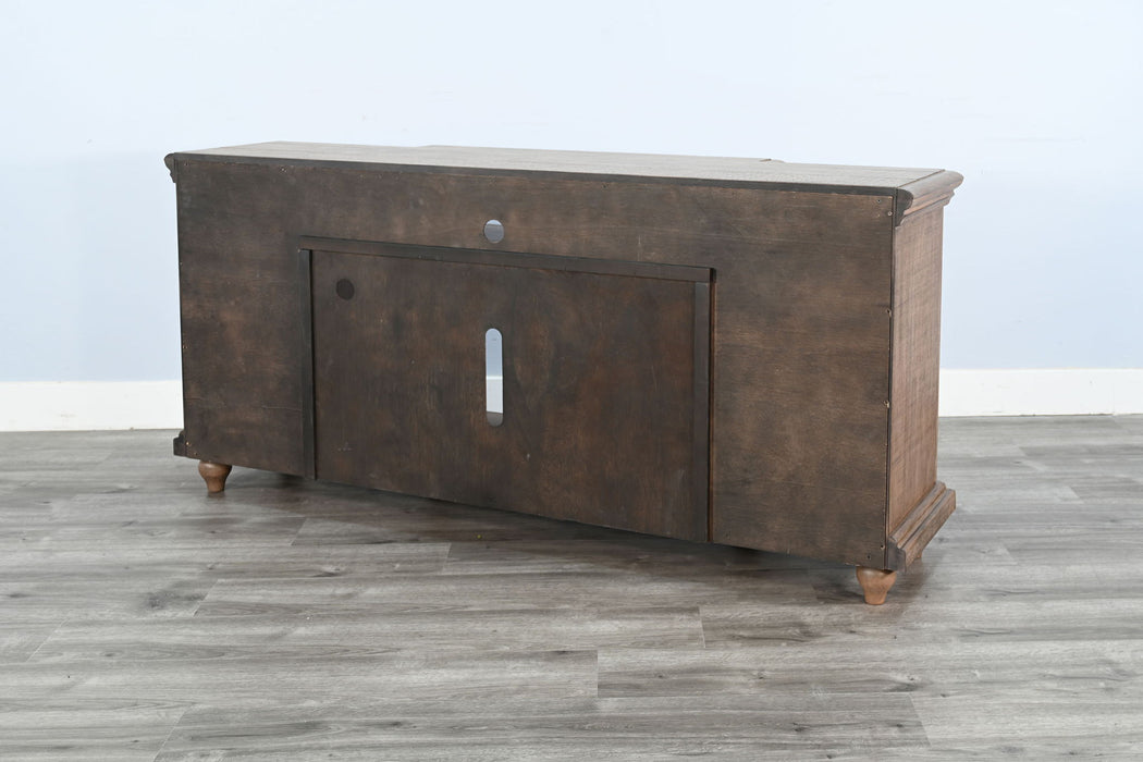 72" Media Console With Panoramic Electric Fireplace - Desert Rock